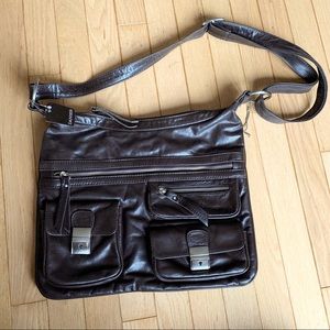 Chocolate Brown Danier Crossbody Bag